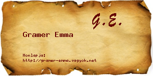 Gramer Emma névjegykártya